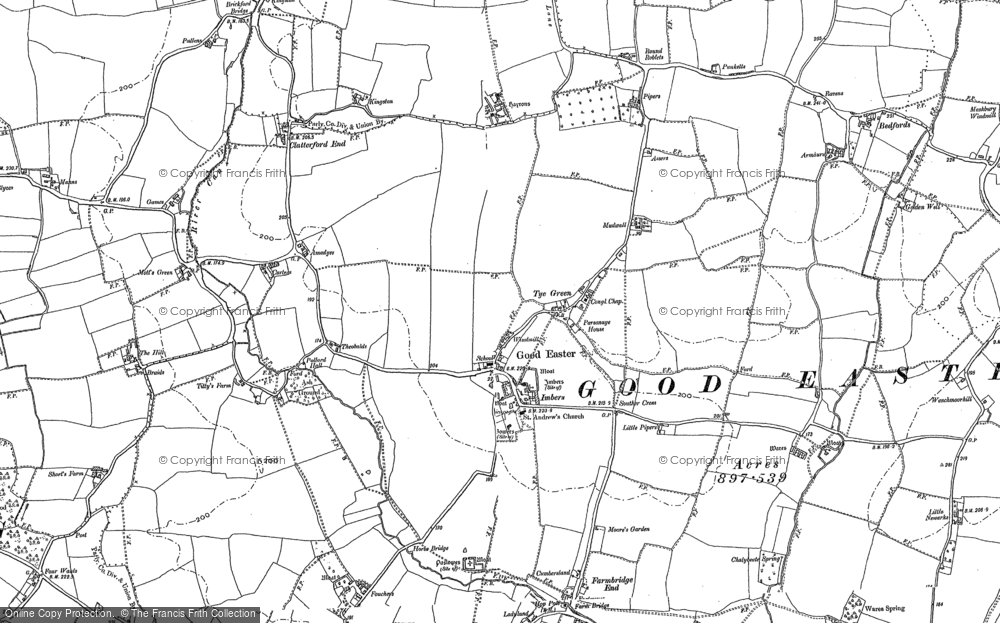 Old Map of Historic Map covering Chalk End in 1895