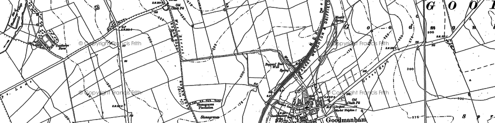 Old map of Goodmanham in 1889