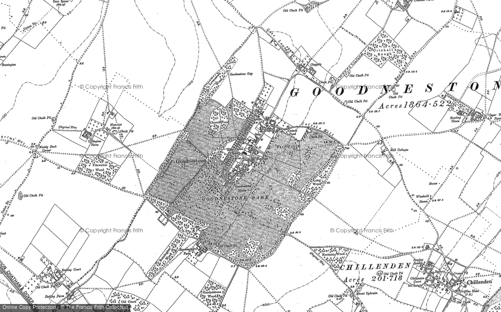 Old Map of Historic Map covering Claypits in 1896