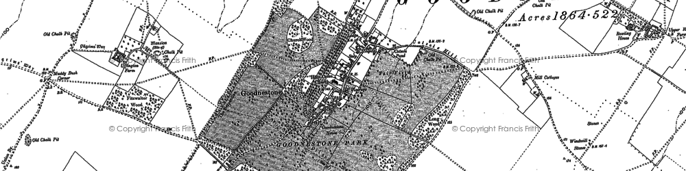 Old map of Goodnestone in 1896