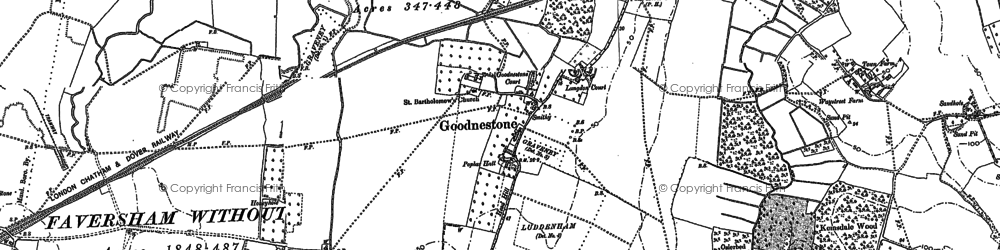 Old map of Langdon Court in 1896