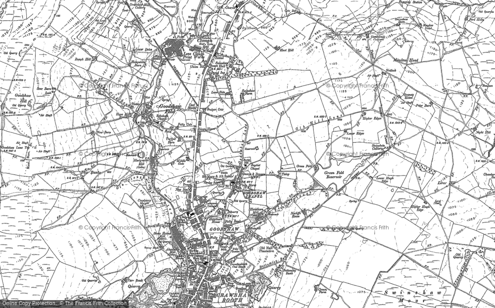 Old Map of Goodshaw Chapel, 1891 - 1892 in 1891