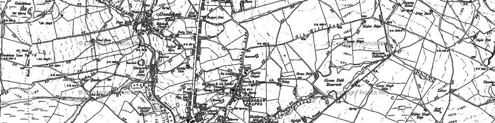 Old map of Goodshaw Chapel in 1891