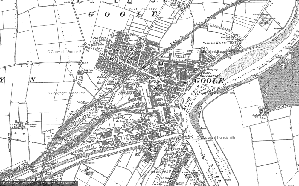 Old Map of Historic Map covering Old Goole in 1888