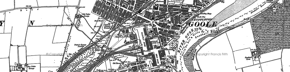 Old map of Goole in 1888