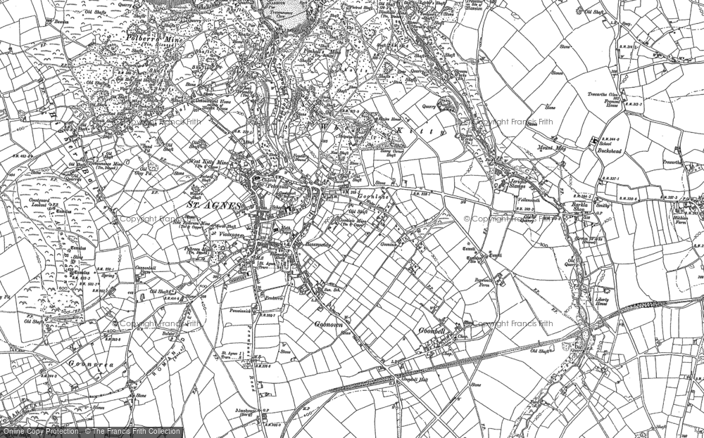 Old Map of Goonown, 1886 - 1906 in 1886