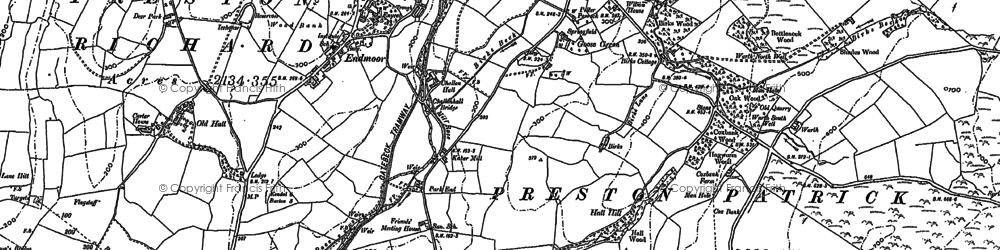Old map of Preston Patrick Hall in 1896
