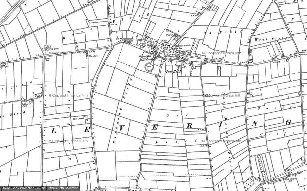 Old Map of Historic Map covering Leverington Common in 1900