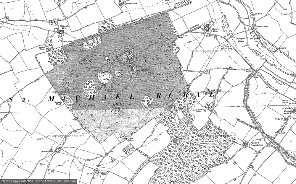 Old Map of Historic Map covering Beech Hyde in 1897