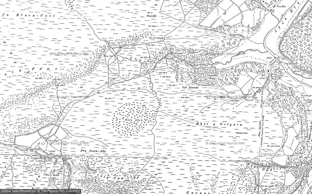 Old Map of Historic Map covering Elan Valley in 1903