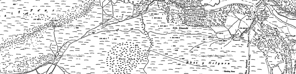 Old map of Elan Valley in 1903