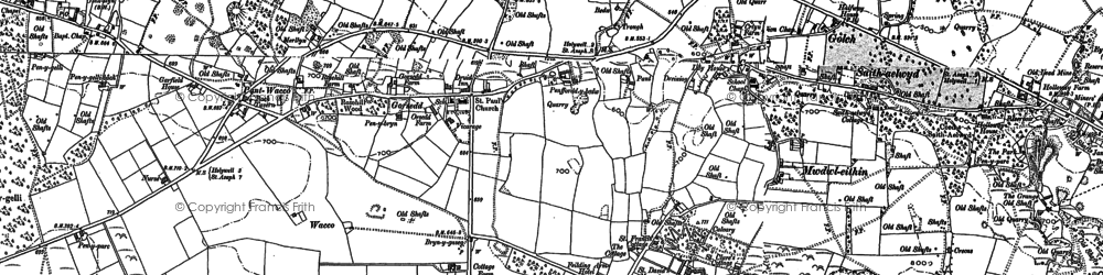 Old map of Saith ffynnon in 1898