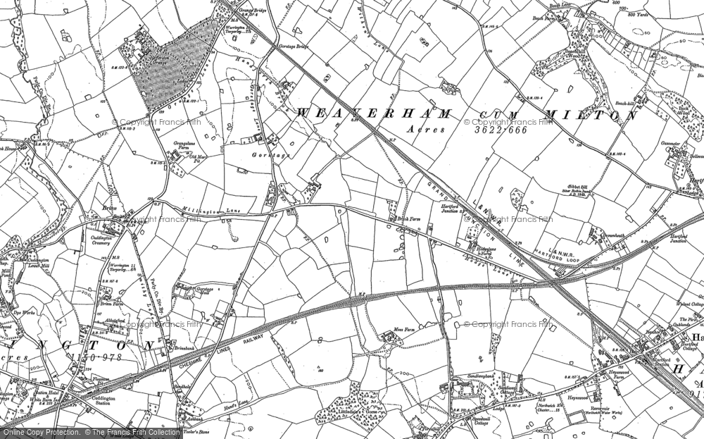 Old Map of Historic Map covering Bryn in 1897
