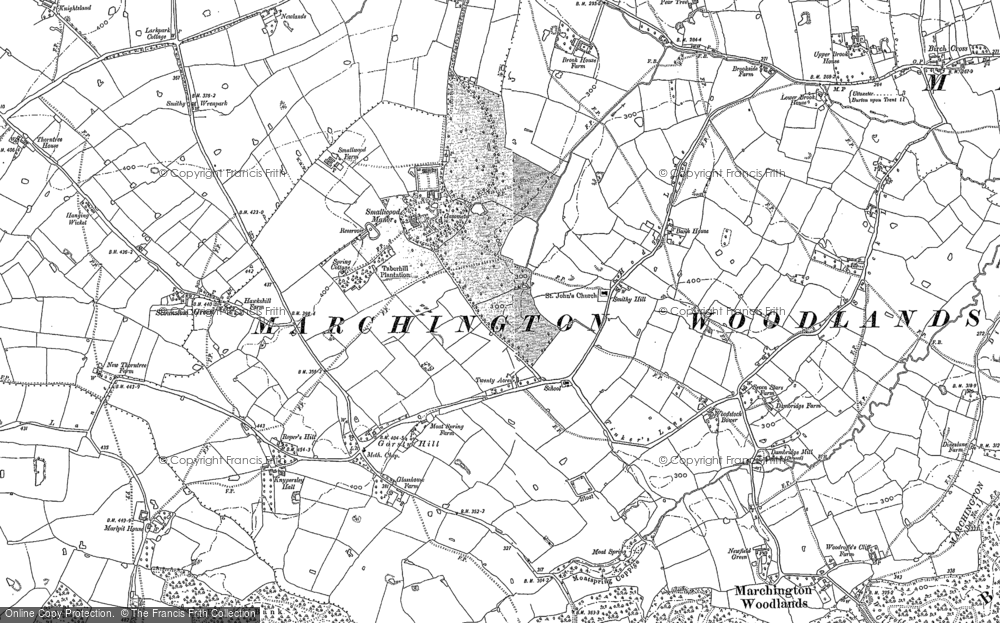 Old Map of Gorsty Hill, 1899 - 1900 in 1899