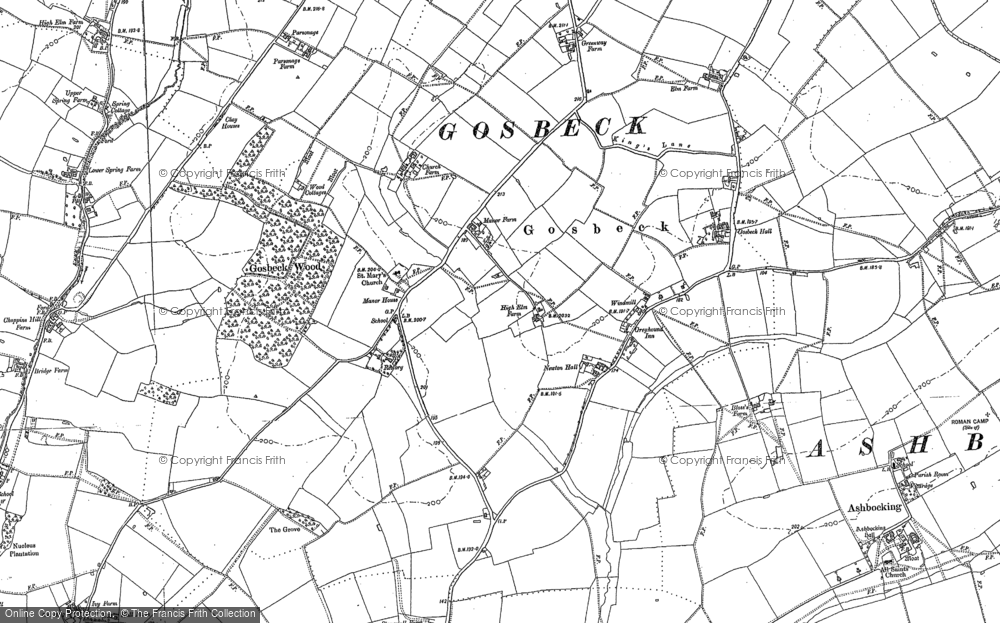 Old Map of Gosbeck, 1883 - 1884 in 1883
