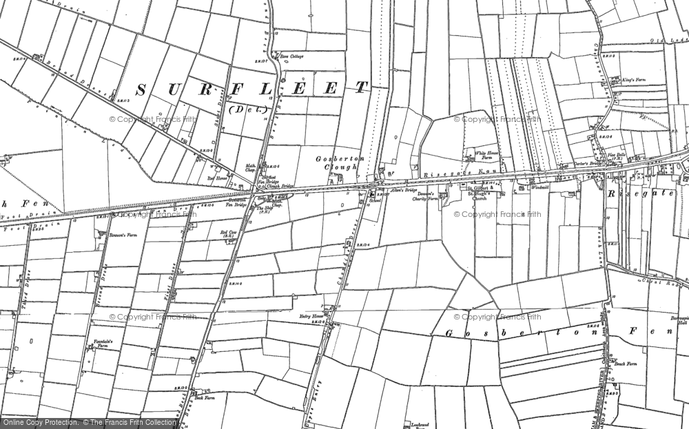 Old Map of Historic Map covering South Forty Foot Drain in 1887