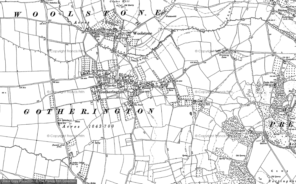 Old Map of Gotherington, 1883 in 1883