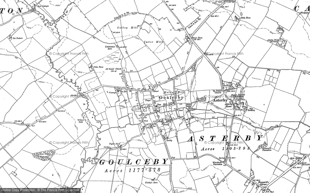 Old Map of Goulceby, 1887 in 1887