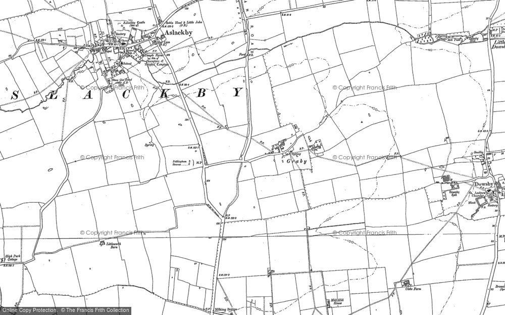 Old Map of Graby, 1886 - 1887 in 1886