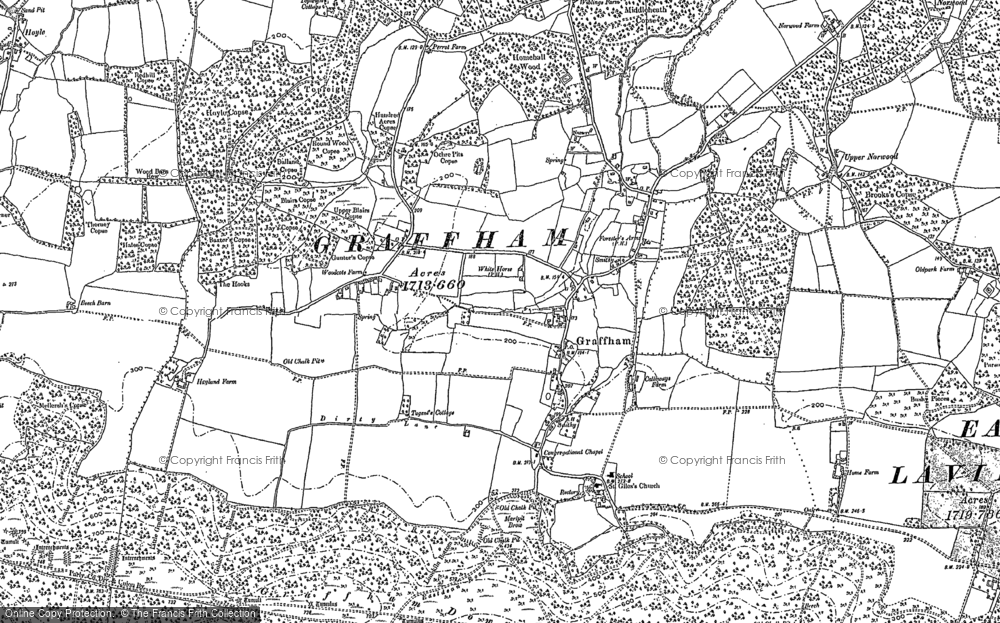 Old Map of Graffham, 1896 in 1896