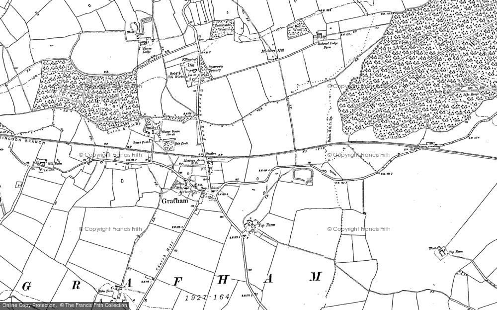 Old Map of Grafham, 1887 - 1900 in 1887