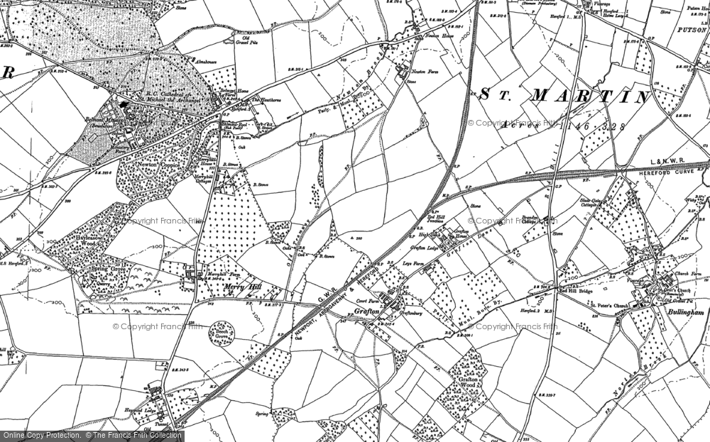 Old Map of Historic Map covering Haywood Lodge in 1886