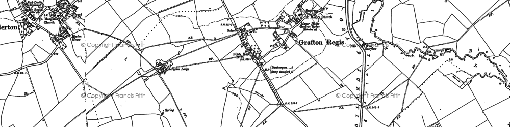 Old map of Grafton Regis in 1883