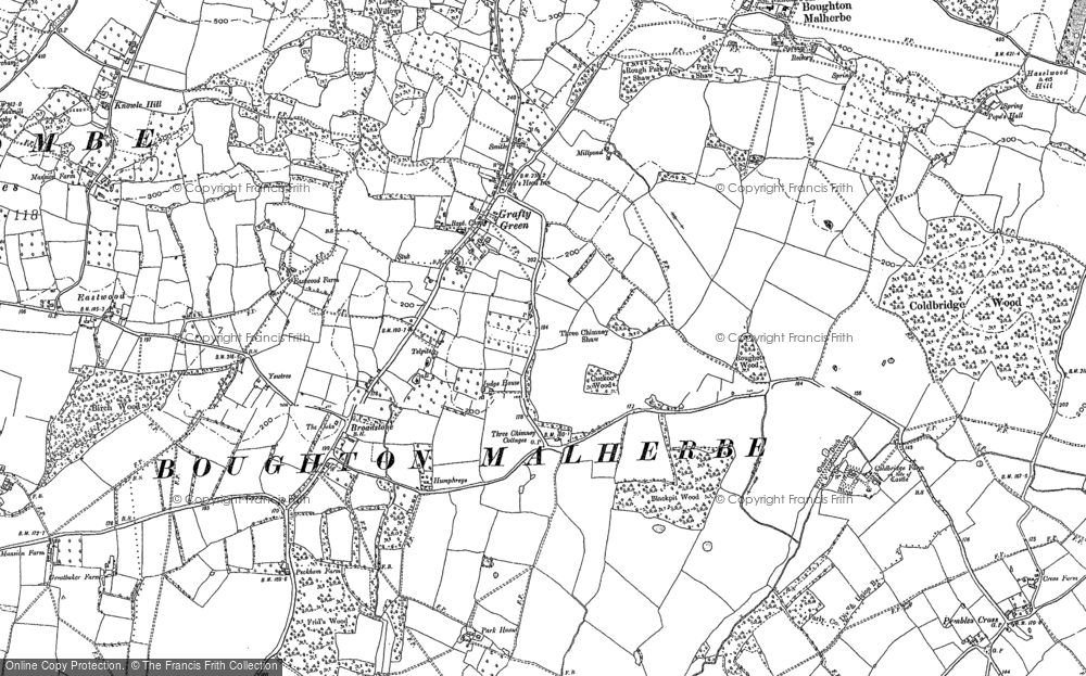 Old Map of Historic Map covering Blackpit Wood in 1896