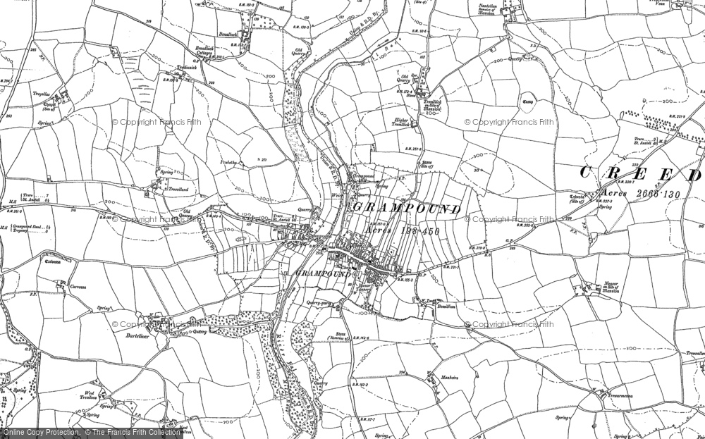 Old Map of Historic Map covering Bossillian in 1879
