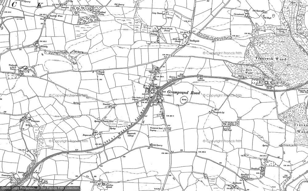 Old Map of Grampound Road, 1879 in 1879