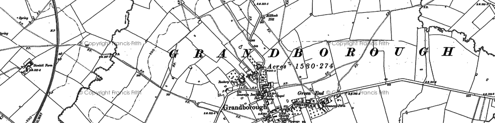 Old map of Granborough in 1898