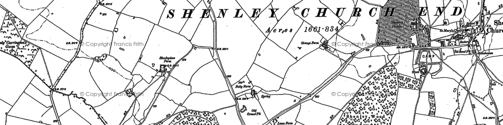 Old map of Upper Weald in 1898