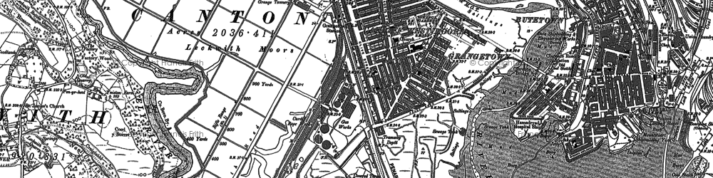 Old map of Grangetown in 1889