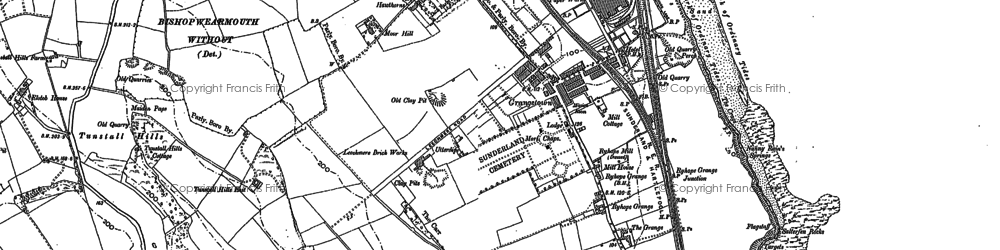 Old map of Tunstall Hills in 1914