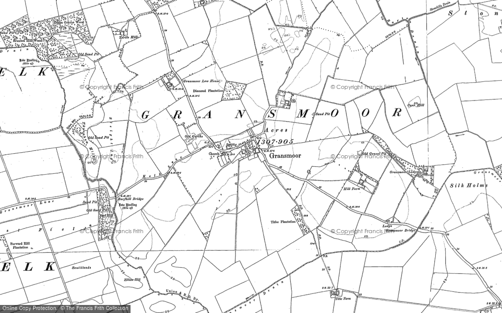 Old Map of Historic Map covering Burtoncarr Ho in 1890