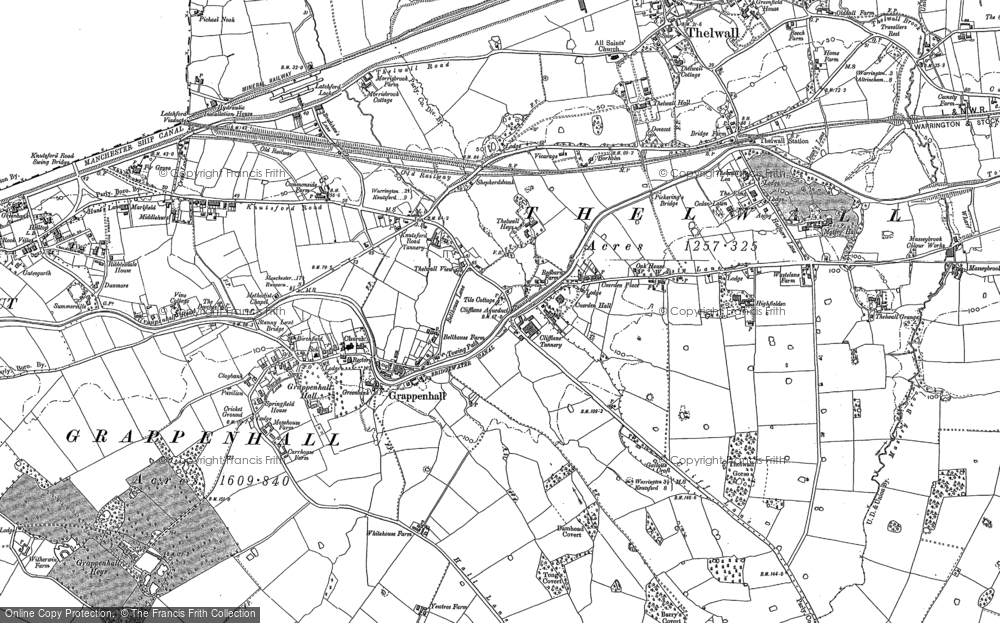 Old Map of Grappenhall, 1905 - 1908 in 1905