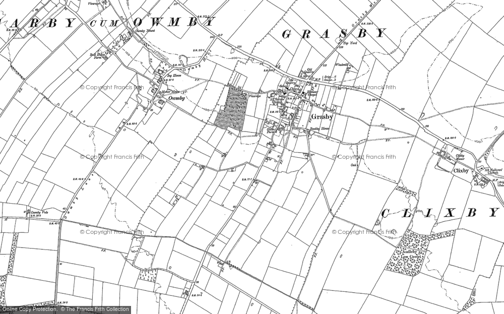 Old Map of Grasby, 1886 in 1886