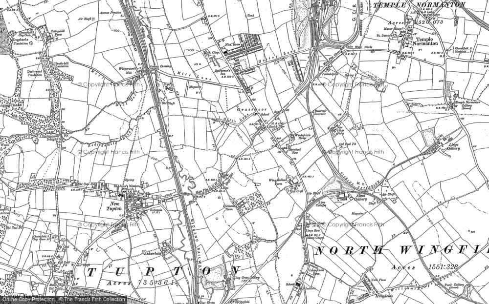 Old Map of Grassmoor, 1877 - 1879 in 1877