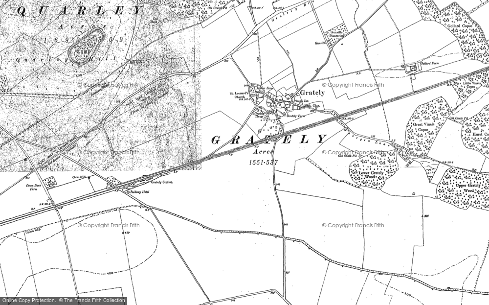 Old Map of Grateley, 1894 - 1908 in 1894
