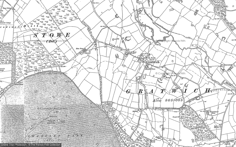 Old Map of Gratwich, 1881 in 1881