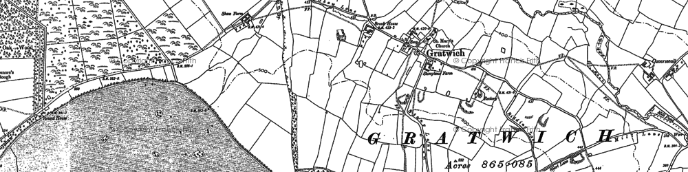 Old map of Gratwich in 1881