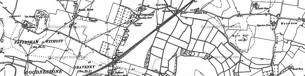 Old map of Graveney in 1896