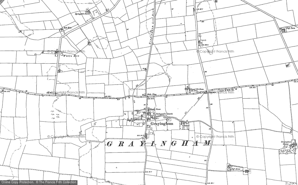 Old Map of Grayingham, 1885 in 1885