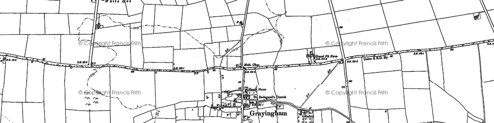 Old map of Grayingham in 1885