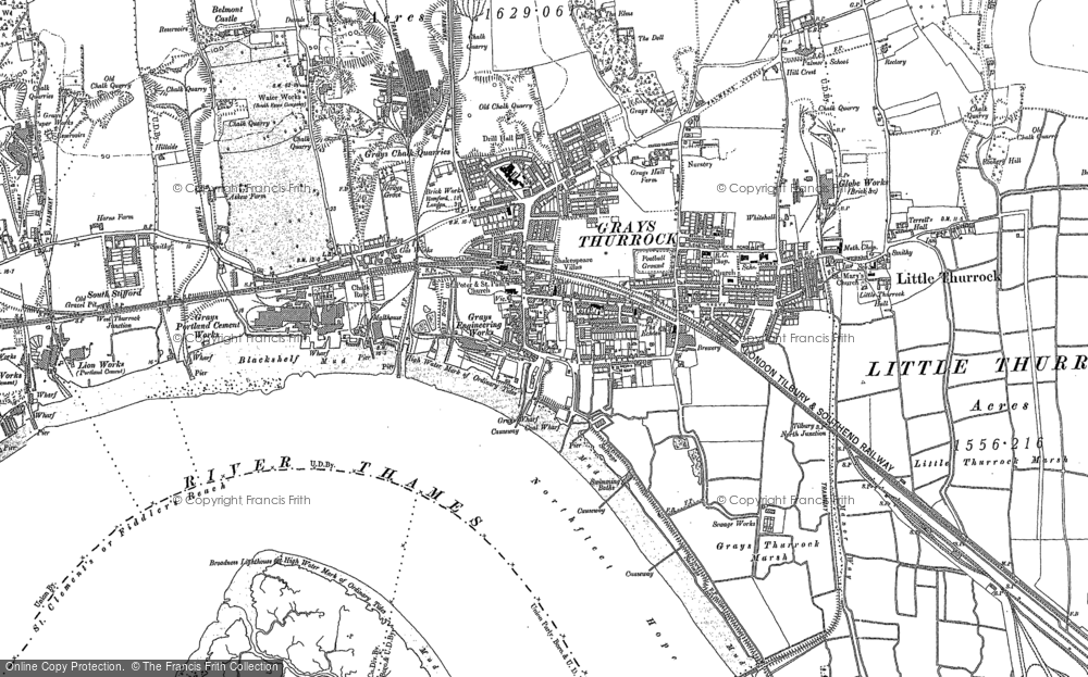 Old Map of Grays, 1895 in 1895