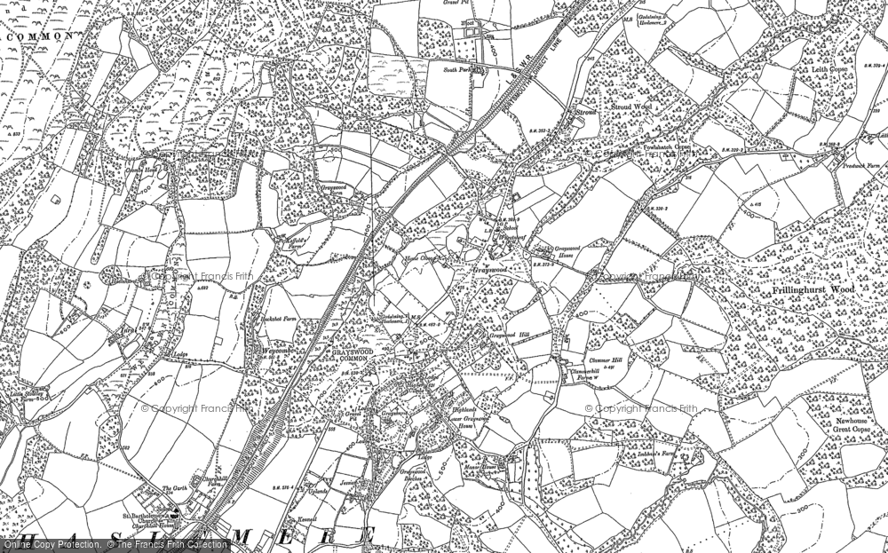 Old Map of Historic Map covering Ansteadbrook in 1913