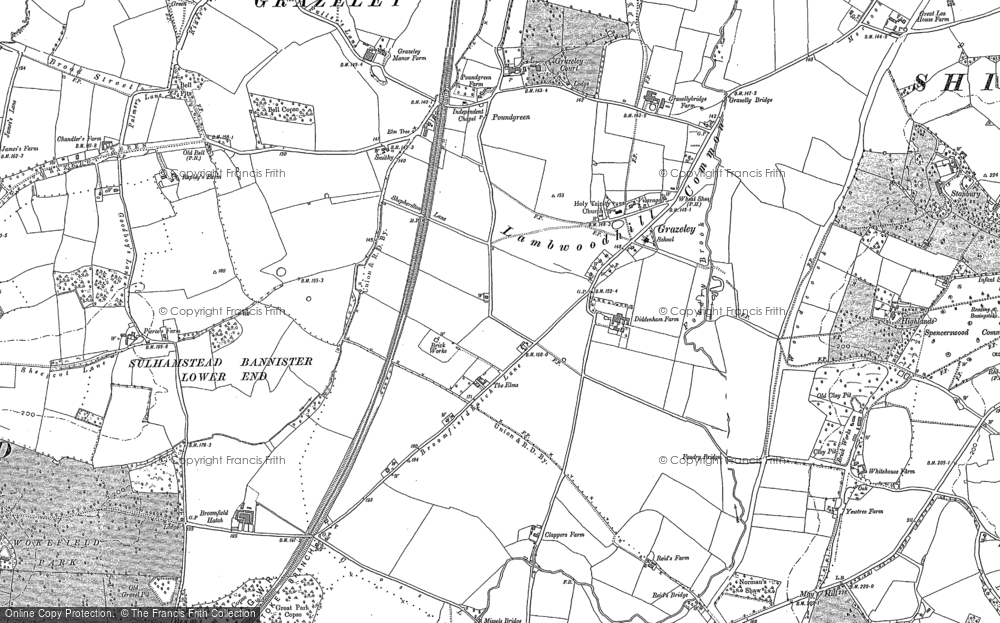 Old Map of Grazeley, 1898 - 1910 in 1898