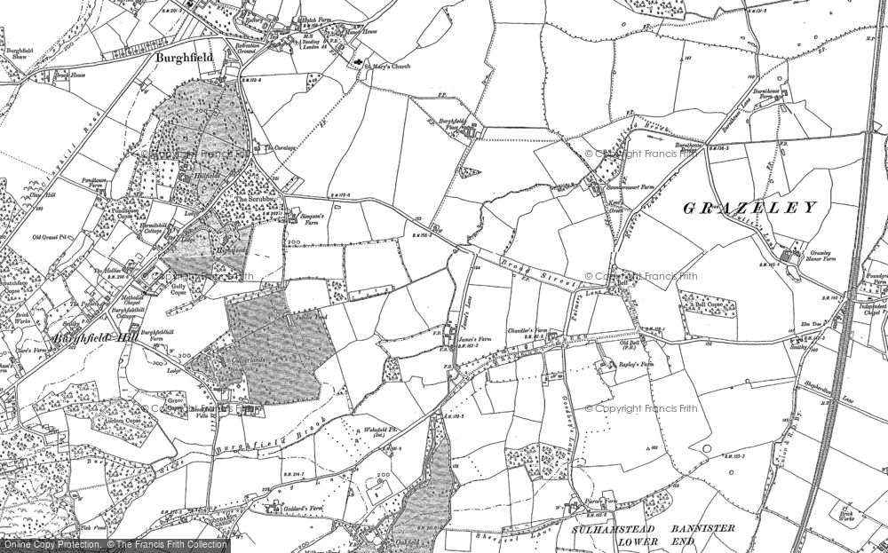 Old Map of Grazeley Green, 1898 - 1910 in 1898