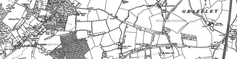 Old map of Grazeley Green in 1898