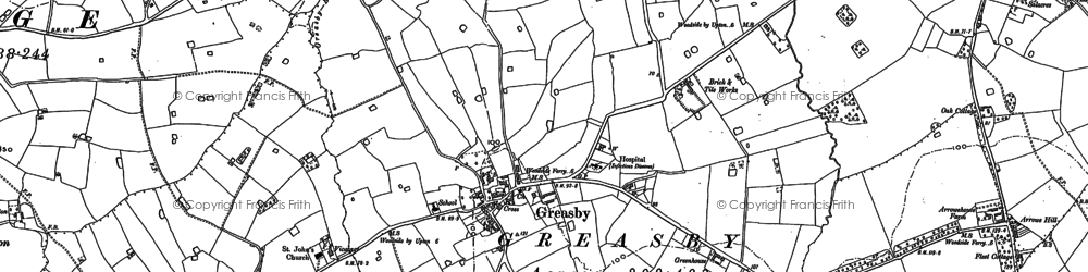 Old map of Arrowe Brook in 1909